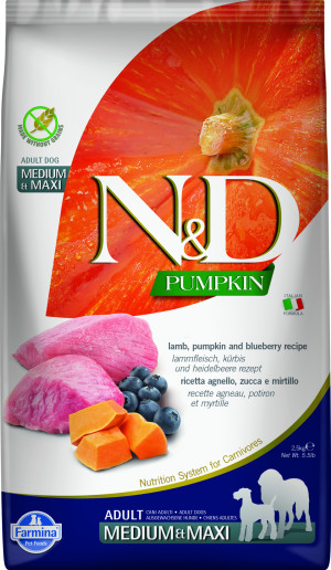 N&D Lamm & Heidelbeere Adult Medium & Maxi 12 kg