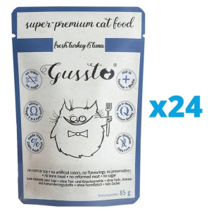 GGUSSTO Cat Fresh Turkey&Tuna FRISCHES TRUTHAHN UND THUNFISCH 24x85 g