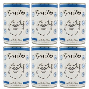 GUSSTO Cat Fresh Turkey&Tuna FRISCHES TRUTHAHN UND THUNFISCH 6x400 g