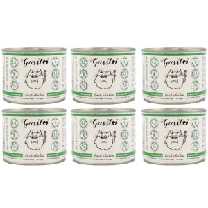 GUSSTO Cat Fresh Chicken FRISCHES HAEHNCHEN 6x200 g