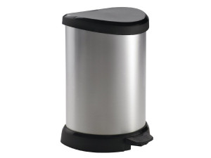 CURVER Metal Abfallbehälter Deco 15 L in schwarz/Silber metallic Plastic