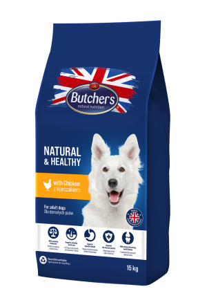 BUTCHER'S Natural&Healthy Trockenfutter mit Huhn für adulte Hunde 15 kg