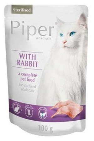 DOLINA NOTECI PIPER Animals Kaninchenfutter für Katzen nach der Sterilisation 100 g