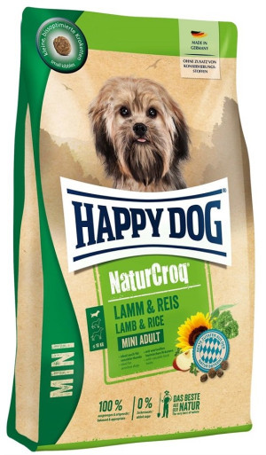 HAPPY DOG NaturCroq Mini adult Trockenfutter mit Lamm und Reis für adulte kleine Hunde 4 kg