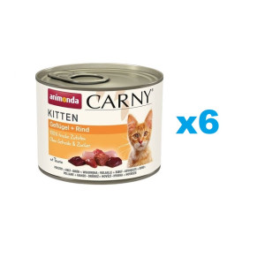 ANIMONDA Carny Kitten Nassfutter Geflügel und Rind getreidefrei 6x200 g