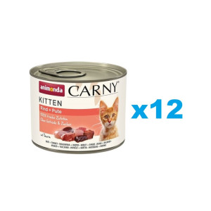 ANIMONDA Carny Kitten Nassfutter mit Rind und Pute getreidefrei 12x200 g