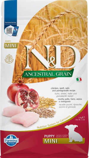 FARMINA N&D Low Grain Chicken & Pomegranate Mini Puppy 2.5 kg