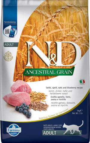 FARMINA N&D Low Ancestral Grain Lamb & Blueberry Adult Cat 5 kg