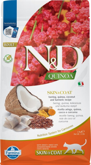 FARMINA N&D Cat Quinoa Adult SKIN & COAT herring, coconut 1,5 kg