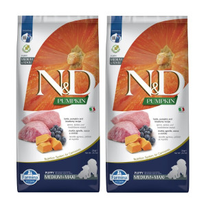FARMINA N&D Pumpkin Lamb & Blueberry Puppy Medium & Maxi 24 kg (2 x 12 kg)