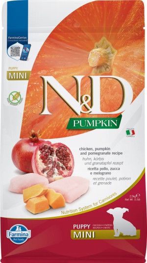 FARMINA N&D Pumpkin Dog Puppy Mini chicken, pumpkin & pomegranate 2.5 kg