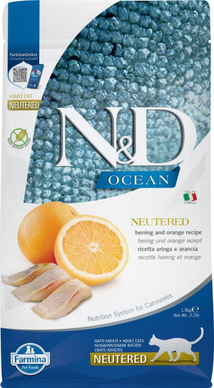FARMINA N&D HERING & ORANGE ADULT 1.5kg