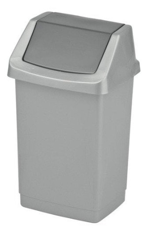 CURVER Click It Mülleimer mit Schwingdeckel 25 L silber