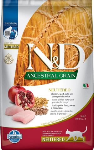 FARMINA N&D Low Ancestral Grain Codfish & Orange Adult Cat 5 kg