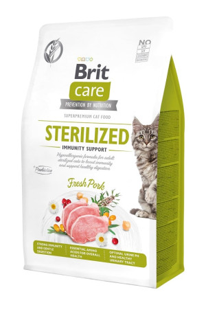 BRIT CARE Grain-Free Sterilized Immunity 0.4 kg hypoallergene Formel für erwachsene sterilisierte Katzen