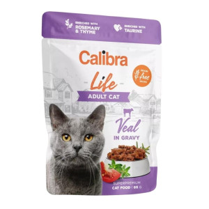 CALIBRA Life Nassfutter mit Kalbfleisch in Soße getreidefrei für Katzen 85 g