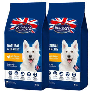 BUTCHER'S Natural&Healthy Hundetrockenfutter mit Huhn 30 kg (2 x 15 kg)