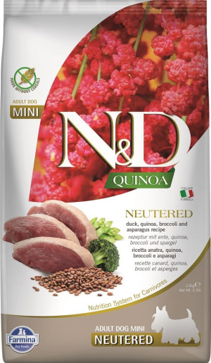 FARMINA N&D Quinoa Dog Neutere Adult Mini duck, broccoli & asparagus 2.5 kg