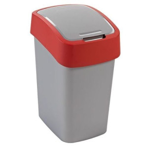 CURVER Mülleimer "FLIP BIN" 25 L silber/rot
