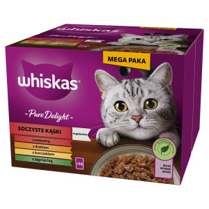 WHISKAS Adult Pure Delight in Gelee 48x85 g mit Rind Huhn Lamm Geflügel