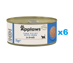 APPLAWS Cat Adult Tuna with Crab in Broth Thunfisch und Krabben in Brühe 6x70 g