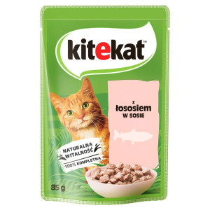 KITEKAT 85 g : Lachs in Soße  für adulte Katzen