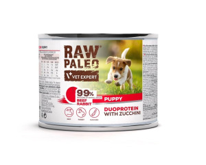 RAW PALEO Beef Rabbit Puppy 200g karma mokra wołowina z królikiem dla szczeniąt