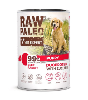 RAW PALEO Beef Rabbit Puppy 400g karma mokra wołowina z królikiem dla szczeniąt