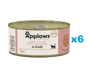 APPLAWS Cat Adult Thunfisch mit Lachs in Brühe 6x 70 g