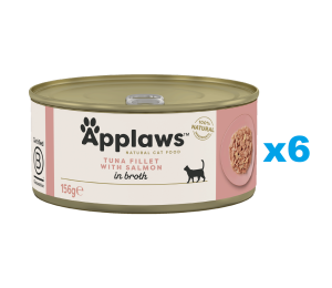 APPLAWS Cat Adult Thunfisch mit Lachs in Brühe 6x 156 g