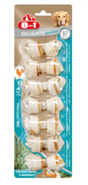 8in1 Delights Pro Dental Kauknochen XS 7 Pack