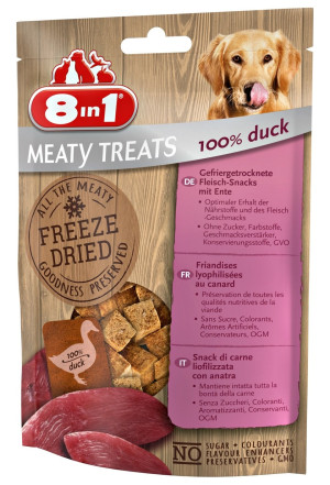 8in1 Meaty Treats Gefriergetrocknete Fleisch-Snacks 100% Entenbrust 50 g