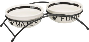 TRIXIE Schalen-Set mit Ständer 2 x 2,6 l 25 cm
