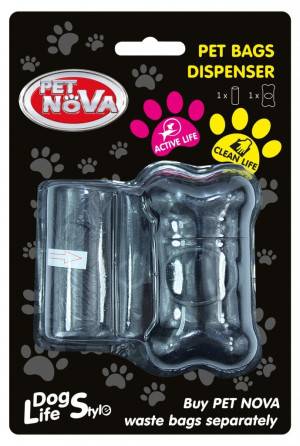 PET NOVA Kotbeutelspender + inklusive Rolle 20 St Schwarz