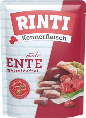 RINTI Kennerfleisch Duck Nassfutter mit Ente für adulte Hunde getreidefrei 6x400 g