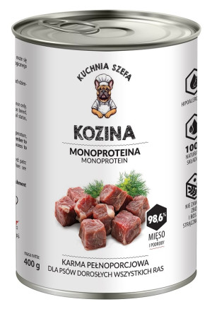 KUCHNIA SZEFA Nassfutter Ziege Monoprotein für Hunde alle Rassen 400 g