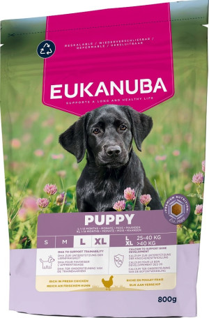 EUKANUBA Puppy Trockenfutter mit Huhn für Welpen großer Rassen 800 g