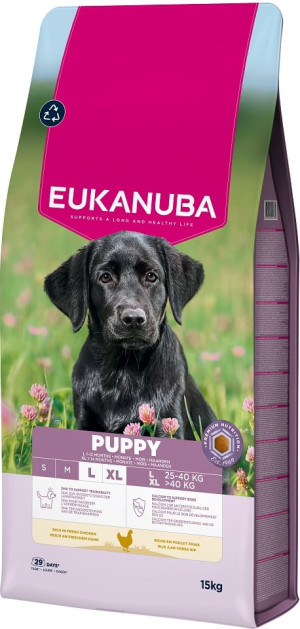 EUKANUBA Puppy Trockenfutter mit Huhn für Welpen großer Rassen 15 kg