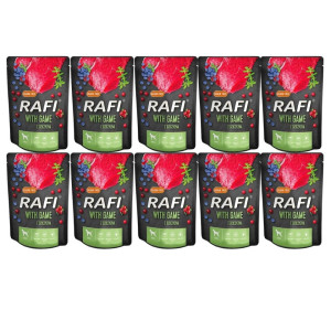 DOLINA NOTECI Rafi mit Wildfleischbeutel für Hunde 10 x 300 g