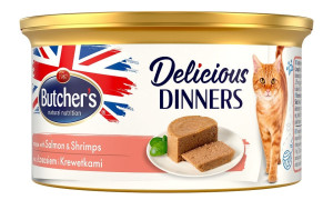 BUTCHER'S Classic Delicious Dinners mit Lachs- und Krabbenmousse 85 g