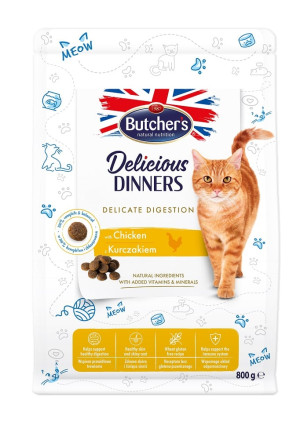 BUTCHER'S Functional Cat Dry Sensitive für sensible Katzen mit Huhn 800 g