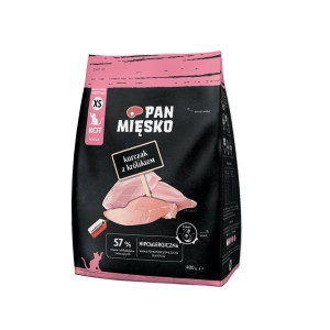 PAN MIĘSKO Trockenfutter Huhn mit Kaninchen für Kätzchen XS knusprig 400 g