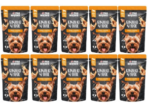 PAN MIĘSKO Nassfutter mit Truthahn und Ente in Soße für adulte Hunde getreudefrei 10x150 g