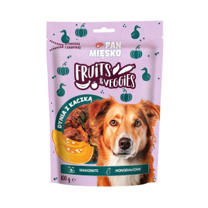 PAN MIĘSKO Fruits and Veggies Snacks mit Kürbis und Ente für Hunde 100 g
