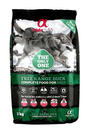 ALPHA SPIRIT Complete Trockenfutter für Hunde Freiland-Ente 3 kg