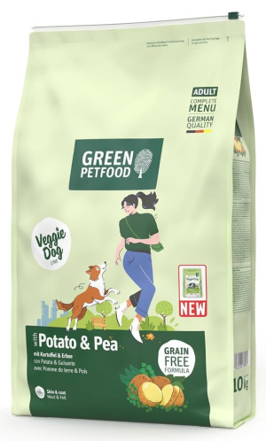 GREEN PETFOOD VeggieDog Trockenfutter mit Kartoffel und Erbse getreidefrei adulte Hunde 10 kg