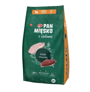PAN MIĘSKO z ziołami Indyk z kaczką M 20 kg dla ras średnich