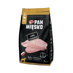 PAN MIĘSKO Trockenfutter mit Pute und Fasan für adulte kleine S Hunde hypoallergen 9 kg