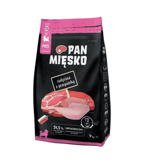 PAN MIĘSKO Trockenfutter mit Kalb und Wachtel für Welpen und Junghunde XS 9 kg