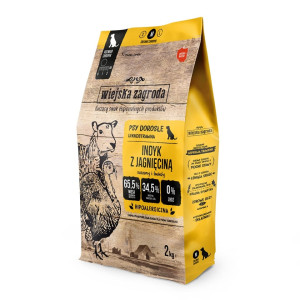 WIEJSKA ZAGRODA Trockenfutter Pute mit Lamm für adulte Hunde M getreidefrei 2 kg